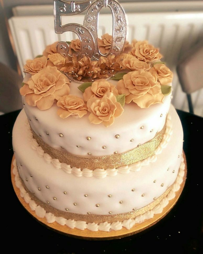 50th Golden Anniversary Cake