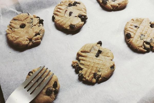 Raisin Oat Flour Cookies Fork Design